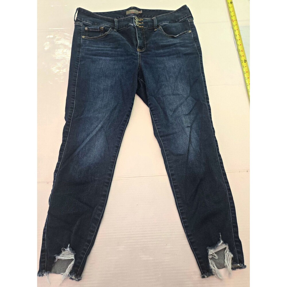 Torrid Feel The Fit Jegging Leggings Dark Wash Blue Denim Size 16 Regular